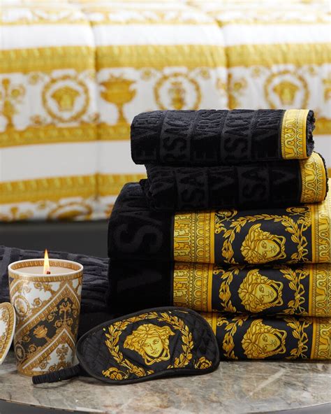 versace handdoek|I ♡ Baroque Hand Towel Black .